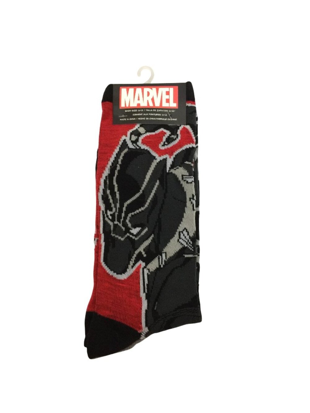 Black Panther Marvel Men's Crew Socks Set of 2 Shoe Size 6-12